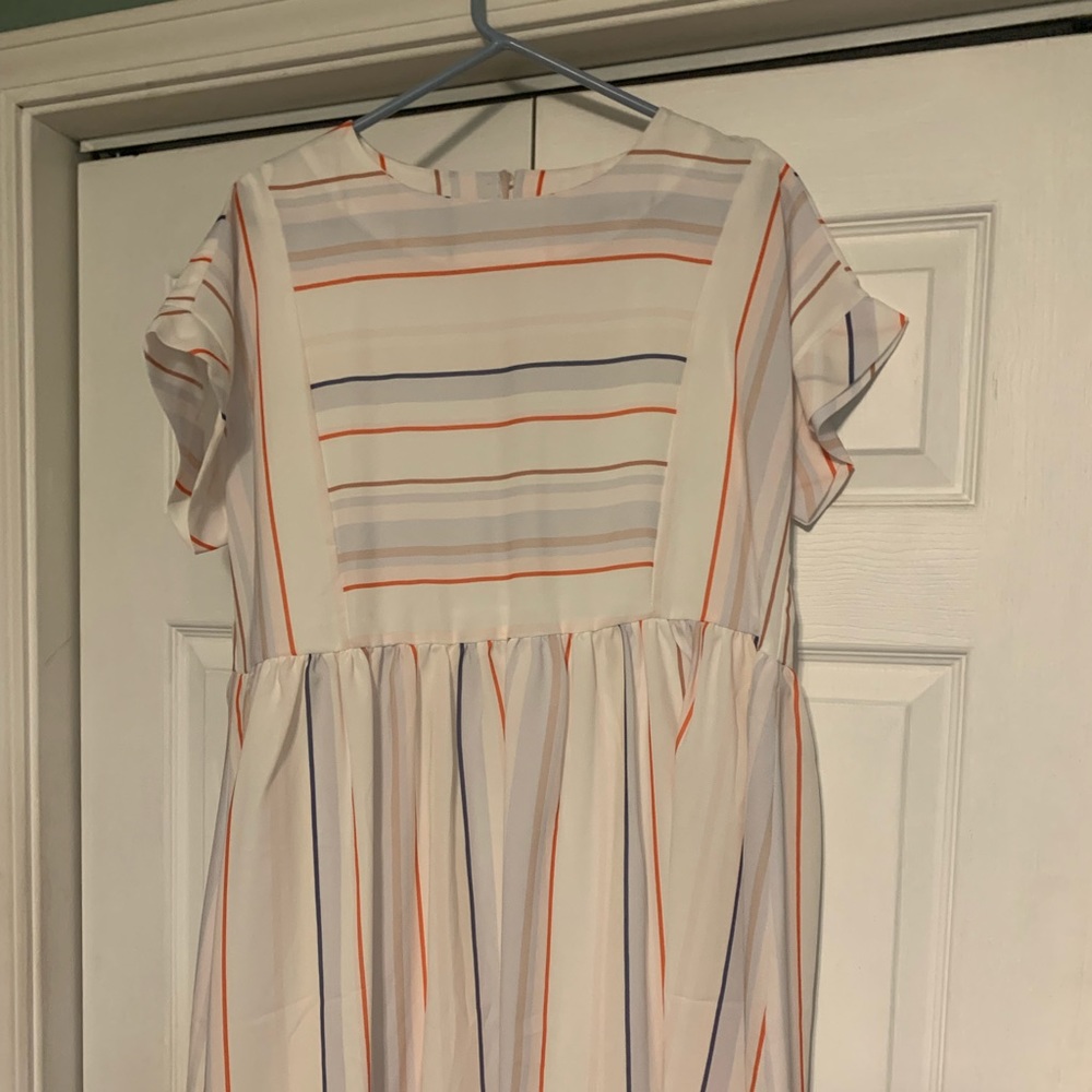 White stripe summer dress
